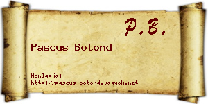 Pascus Botond névjegykártya